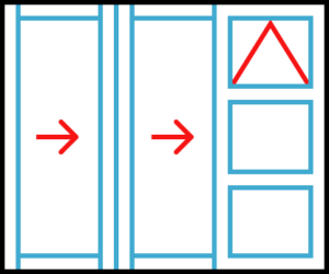 Residential Non-Thermal Double Glazed Duo Sliding door with Sash/fixed/fixed on Fixed panel 2150mm (H) x 3000mm (W)