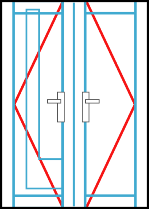 Open-in glazed french door