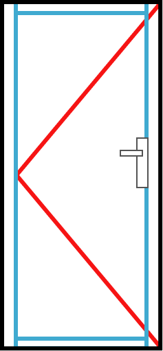 Open-in glazed hinged door