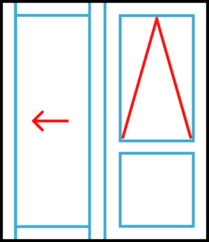 Single Sliding door with sash on fixed panel