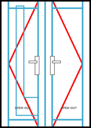 Open-out glazed french door