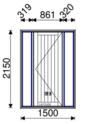 Residential Non-Thermal Latitude Entry Door with 2 Sidelites 2150mm (H) x 1500mm (W)