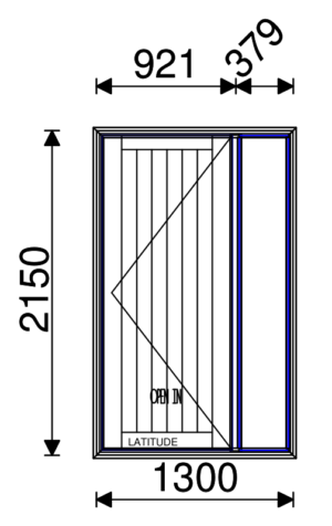 Residential Non-Thermal Latitude Entry Door with Sidelite 2150mm (H) x 1300mm (W)