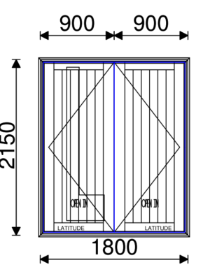 Residential Non-Thermal Latitude Entry French Door 2150mm (H) x 1800mm (W)