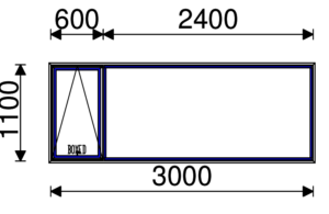 Residential Non-Thermal Double Glazed  Sash+Fixed Window 1100mm (H) x 3000mm (W)
