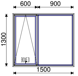 Residential Non-Thermal Double Glazed  Sash+Fixed Window 1300mm (H) x 1500mm (W)