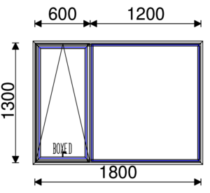 Residential Non-Thermal Double Glazed  Sash+Fixed Window 1300mm (H) x 1800mm (W)