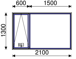 Residential Non-Thermal Double Glazed  Sash+Fixed Window 1300mm (H) x 2100mm (W)