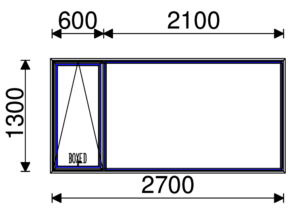 Residential Non-Thermal Double Glazed  Sash+Fixed Window 1300mm (H) x 2700mm (W)