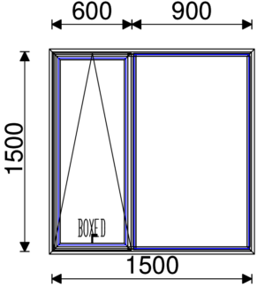 Residential Non-Thermal Double Glazed  Sash+Fixed Window 1500mm (H) x 1500mm (W)