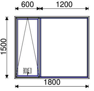 Residential Non-Thermal Double Glazed  Sash+Fixed Window 1500mm (H) x 1800mm (W)