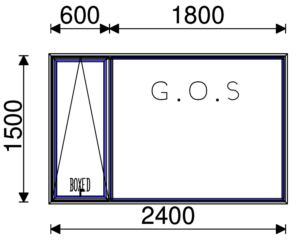 Residential Non-Thermal Double Glazed  Sash+Fixed Window 1500mm (H) x 2400mm (W)