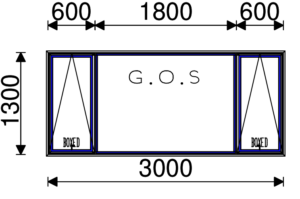 Residential Non-Thermal Double Glazed  Sash+Fixed+Sash Window 1300mm (H) x 3000mm (W)