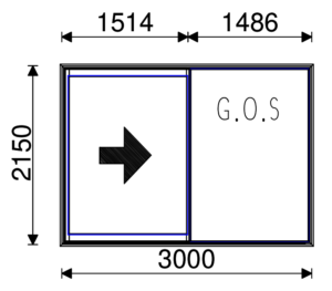 Residential Non-Thermal Double Glazed Single Sliding door 2150mm (H) x 3000mm (W)