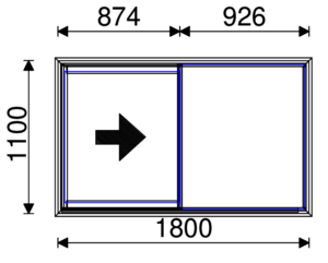 Residential Non-Thermal Double Glazed Single Sliding Window 1100mm (H) x 1800mm (W)