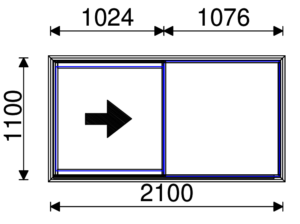 Residential Non-Thermal Double Glazed Single Sliding Window 1100mm (H) x 1500mm (W)