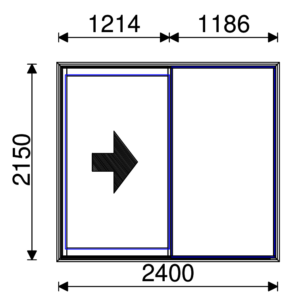 Residential Non-Thermal Double Glazed Single Sliding door 2150mm (H) x 2400mm (W)