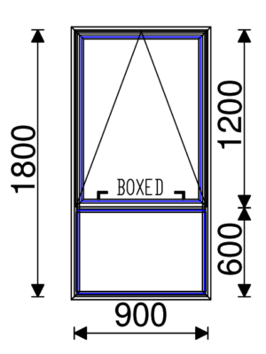 Residential Non-Thermal Double Glazed  Fixed/Fixed  Window 1800mm (H) x 900mm (W)