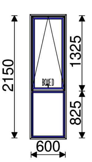 Residential Non-Thermal Double Glazed  Sash/Fixed  Window 2150mm (H) x 600mm (W)