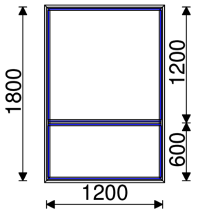 Residential Non-Thermal Double Glazed  Fixed/Fixed  Window 1800mm (H) x 1200mm (W)