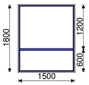 Residential Non-Thermal Double Glazed  Fixed/Fixed  Window 1800mm (H) x 1500mm (W)