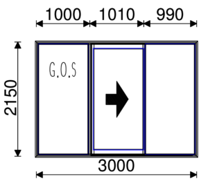 Residential Non-Thermal Double Glazed Single Sliding door with Sidelite 2150mm (H) x 3000mm (W)