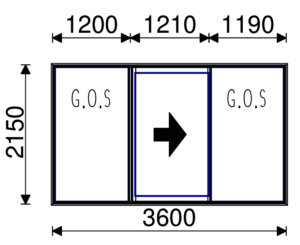 Residential Non-Thermal Double Glazed Single Sliding door with Sidelite 2150mm (H) x 3600mm (W)