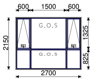 Residential Non-Thermal Double Glazed  Sash/Fixed + Fixed/Fixed + Sash/Fixed Window 2150mm (H) x 2700mm (W)