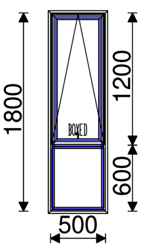 Residential Non-Thermal Double Glazed  Sash/Fixed  Window 1800mm (H) x 600mm (W)