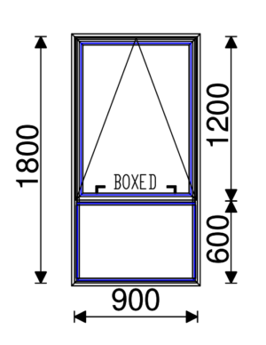 Residential Non-Thermal Double Glazed  Sash/Fixed  Window 1800mm (H) x 900mm (W)