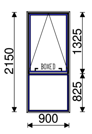 Residential Non-Thermal Double Glazed  Sash/Fixed  Window 2150mm (H) x 900mm (W)