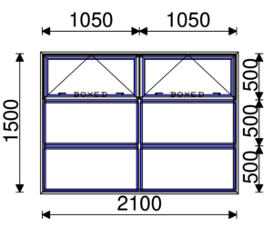 Residential Non-Thermal Double Glazed  Sash/Fixed/Fixed + Sash/Fixed/Fixed Window 1500mm (H) x 2100mm (W)