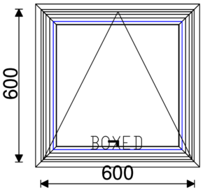 Residential Non-Thermal Double Glazed  Single Sash Window 600mm (H) x 600mm (W)