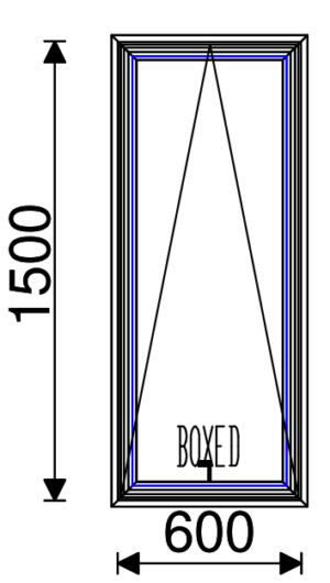 Residential Non-Thermal Double Glazed  Single Sash Window 1500mm (H) x 600mm (W)