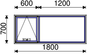 Residential Non-Thermal Double Glazed  Sash+Fixed Window 700mm (H) x 1800mm (W)