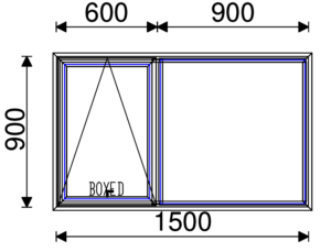 Residential Non-Thermal Double Glazed  Sash+Fixed Window 900mm (H) x 1500mm (W)